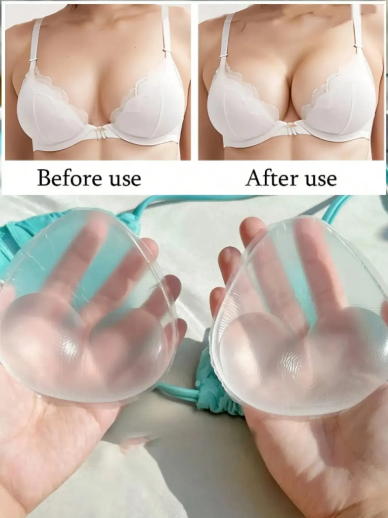 Push Up Bra Silicone - 1 Paio di Inserti in Silicone
