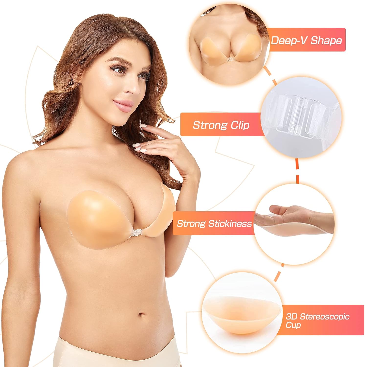 Reggiseno Push-Up Senza Ferret - Strapless Bra Adhesive recensione e prezzo